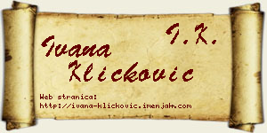 Ivana Kličković vizit kartica